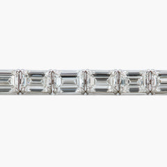 15 Carat Emerald-Cut Diamond Tennis Bracelet in Platinum