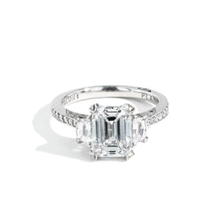 Tacori RoyalT Cadillac Three Stone Emerald Cut Engagement Ring