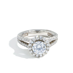 Tacori Petite Crescent Round Bloom Split Band Engagement Ring