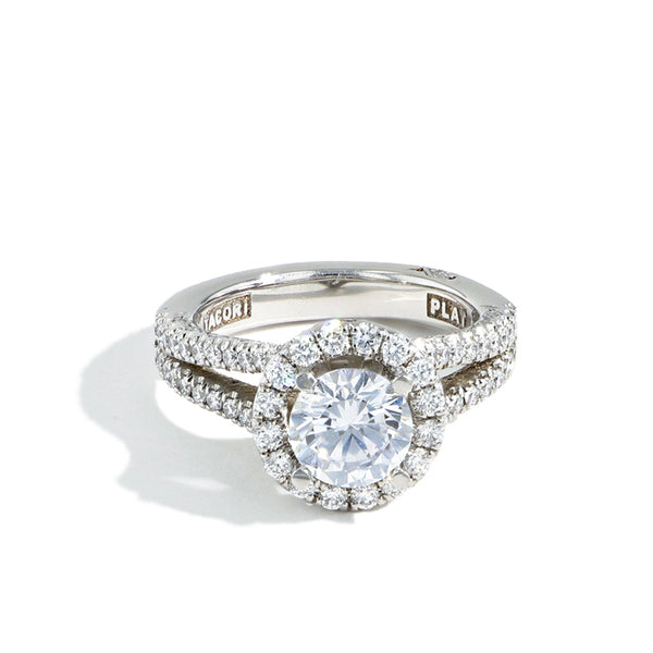 Tacori Petite Crescent Round Bloom Split Band Engagement Ring