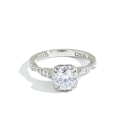 Tacori Dantela Round Cushion Halo Pavé Diamond Engagement Ring Setting - Tacori product