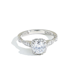 Tacori Dantela Round Cushion Halo Pavé Diamond Engagement Ring Setting