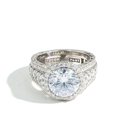 Tacori RoyalT Wide Three Row Pave Halo Engagement Ring