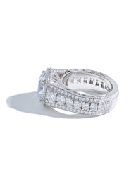 Tacori RoyalT Wide Three Row Pave Halo Engagement Ring