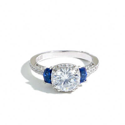 Tacori Dantela Diamond and Sapphire Three Stone Engagement Ring - Tacori product