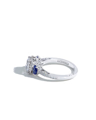 Tacori Dantela Diamond and Sapphire Three Stone Engagement Ring