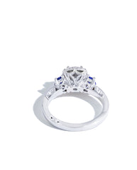 Tacori Dantela Diamond and Sapphire Three Stone Engagement Ring