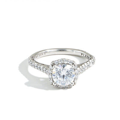 Tacori Petite Crescent Cushion Halo Diamond Engagement Ring Setting - Tacori product