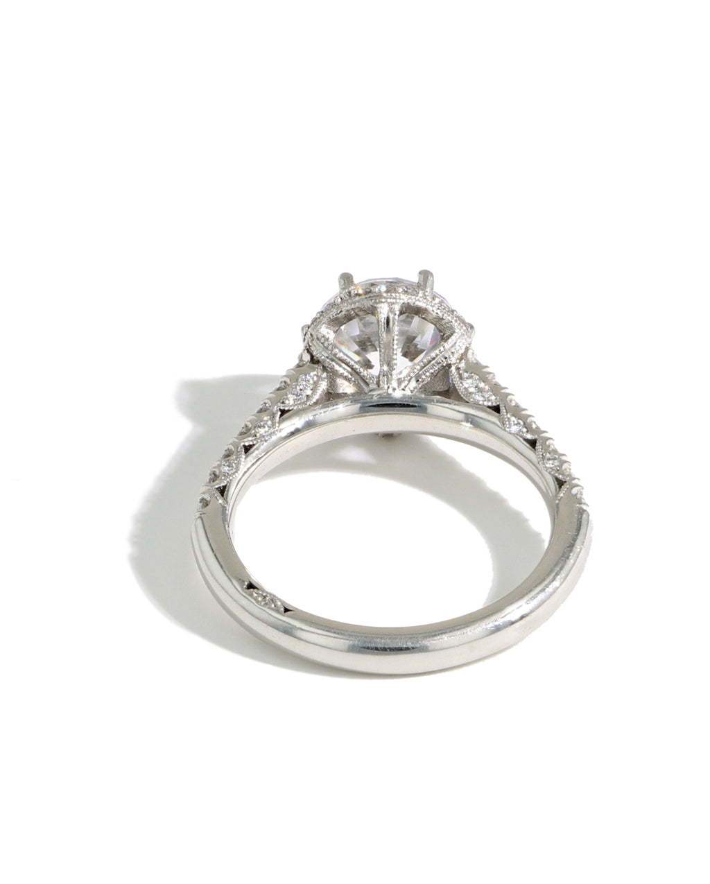 Tacori Petite Crescent Emerald Cut Halo Engagement Ring