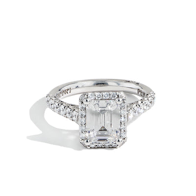 Tacori Petite Crescent Emerald Cut Halo Engagement Ring - Tacori product