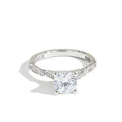 Tacori Sculpted Crescent Bezel Set Pave Engagement Setting