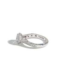 Tacori Classic Crescent Round Halo Diamond Engagement Ring Setting