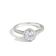 Tacori Dantela Round Halo Pave Diamond Engagement Ring Setting