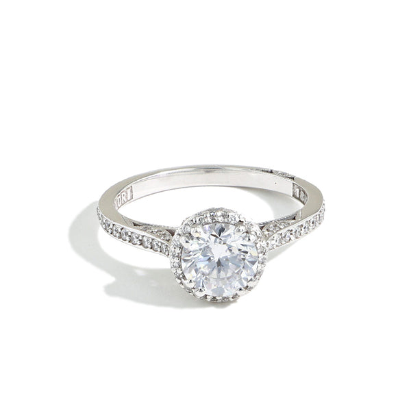 Tacori Dantela Round Halo Pave Diamond Engagement Ring Setting