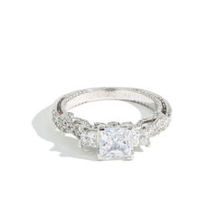 Verragio Insignia Princess Cut Diamond Three Stone Engagement Ring Setting