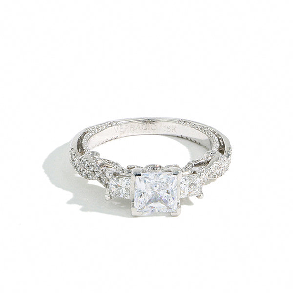 Verragio Insignia Princess Cut Diamond Three Stone Engagement Ring Setting