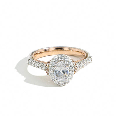 Verragio Classic Two Tone Oval Halo Engagement Ring Setting - Verragio product