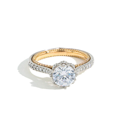 Verragio Couture Two Tone Round Flower Halo Engagement Ring Setting - Verragio product