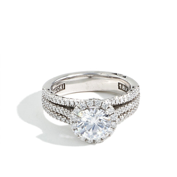 Tacori Petite Crescent Triple Row Halo Engagement Setting