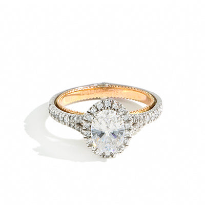 Verragio Couture Two Tone Oval Halo Engagement Ring Setting - Verragio product