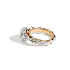 Verragio Venetian Two Tone Round Halo Vintage Engagement Ring Setting