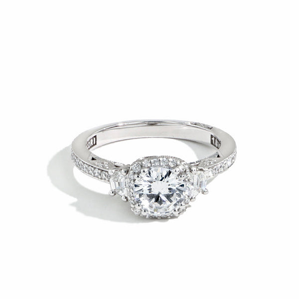 Tacori Dantela Round Side Stone Diamond Engagement Ring Setting