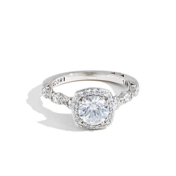 Tacori Petite Crescent Cushion Shape Bloom Engagement Ring