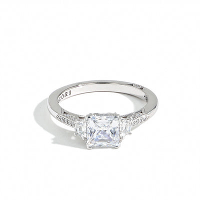 Tacori Princess Cut Simply Tacori Pave Three Stone Engagement Ring - Tacori product