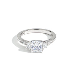 Tacori Princess Cut Simply Tacori Pave Three Stone Engagement Ring