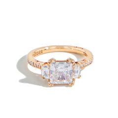 Tacori RoyalT Cadillac Three Stone Emerald Cut Engagement Ring