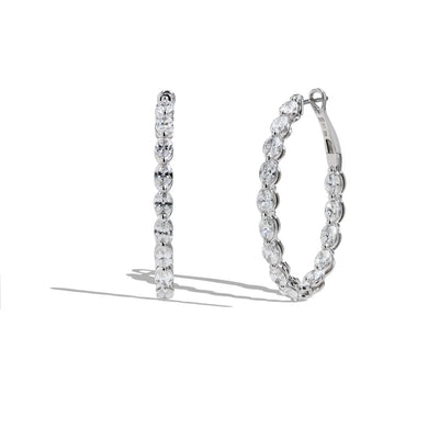 4.04 Carat Oval Lab Grown Diamond Hoop Earrings - Private Label product