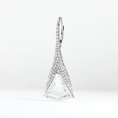 Shield Diamond Drop Earrings in Platinum