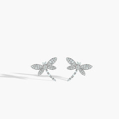Diamond Dragonfly Stud Earrings