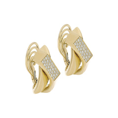 Wide "X" Diamond Huggie Earrings