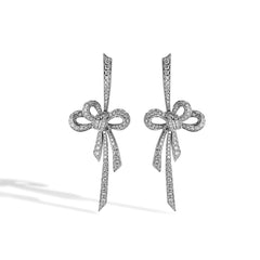 Diamond Pavé Bow Drop Earrings