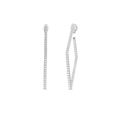 Roberto Coin Square Diamond Hoop Earrings