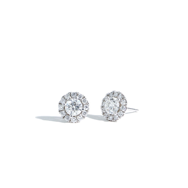 Private Label Diamond Halo Stud Earrings - 1.45tw