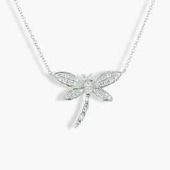 Diamond Dragonfly Pendant Necklace