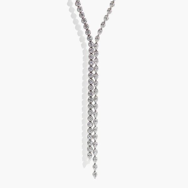 Rahaminov Pear Shape and Round Diamond Lariat Necklace