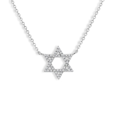 .10 Carat Diamond Star of David Pendant Necklace in 14K White Gold - Private Label product