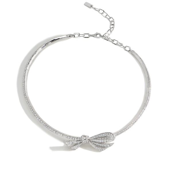 8 Carat Diamond Pavé Bow Choker