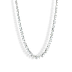 25 Carat Alternating Pear Diamond Tennis Necklace