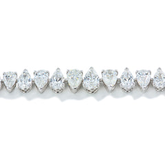 25 Carat Alternating Pear Diamond Tennis Necklace