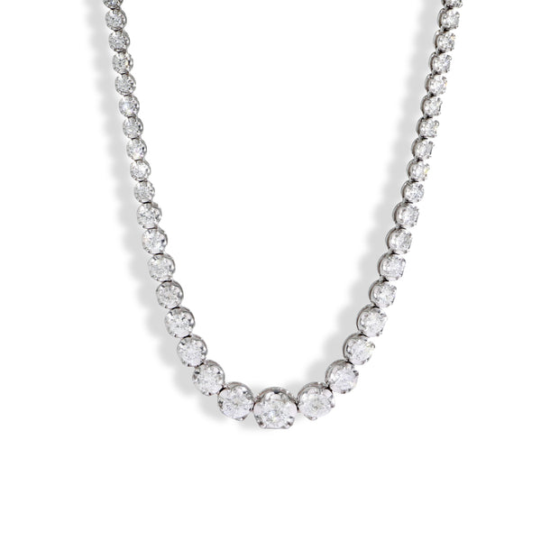 3 Carat Halfway Graduated Diamond Tennis Necklace