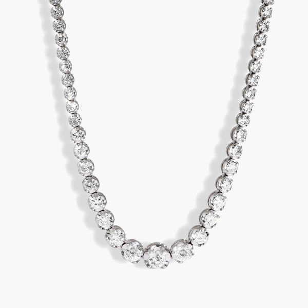 3 Carat Halfway Graduated Diamond Tennis Necklace