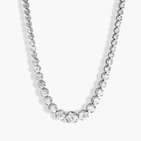 3 Carat Halfway Graduated Diamond Tennis Necklace