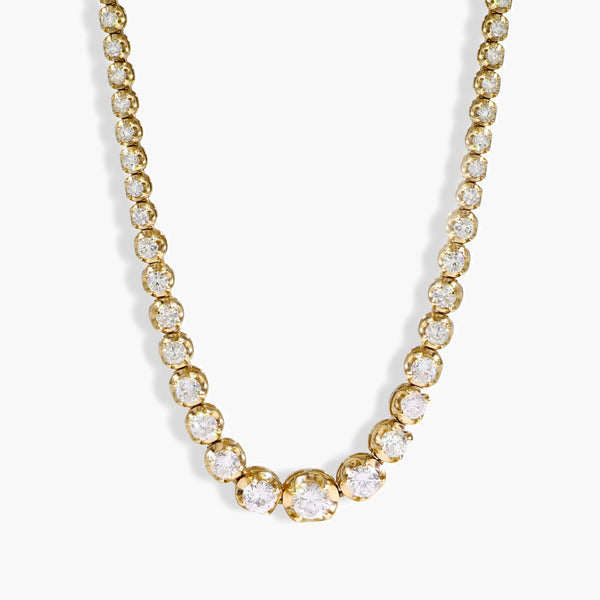 3 Carat Halfway Graduated Diamond Tennis Necklace