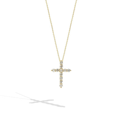 Yellow Gold Diamond Cross Necklace - 0.75ctw - Private Label product