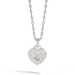 6.91ct Yellow Diamond Heart Necklace with Pave Diamonds