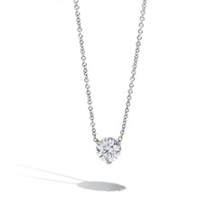 1 Carat Round Diamond Solitaire Necklace in 14K Yellow Gold